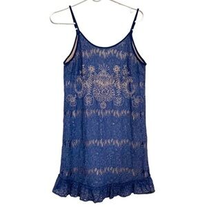 Entro blue lace mini dress
